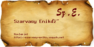 Szarvasy Enikő névjegykártya