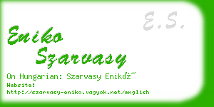 eniko szarvasy business card